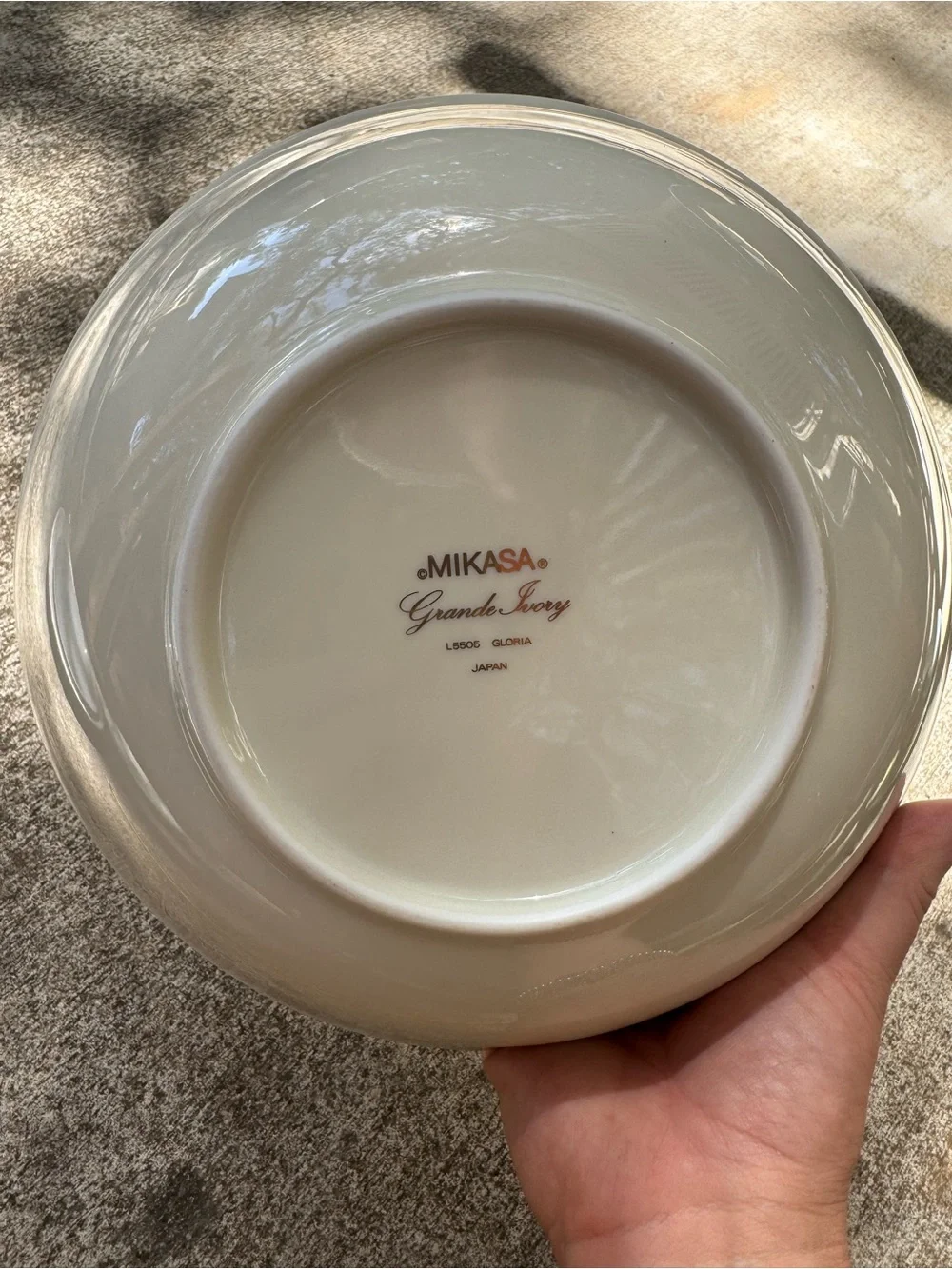 Set of 2 Mikasa Elegant White and Gold Floral Rim Dinner Bowl